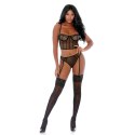 Forplay Can't Be Caged Komplet Bielizny Siateczkowej M Czarny