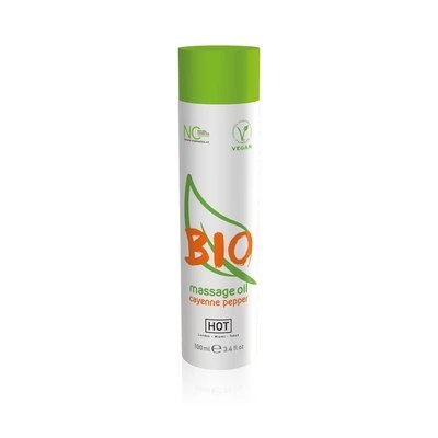 HOT BIO Olejek do masażu z pieprzem cayenne 100ml - naturalny, wegański