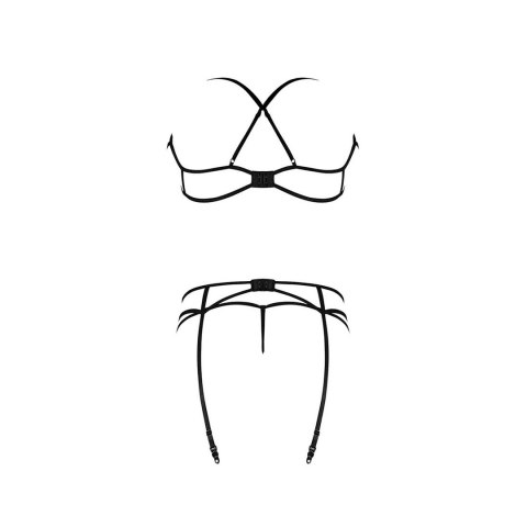 Magic Silk Exposed Komplet bielizny 3-częściowy L/XL czarny