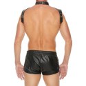 Ouch! Harness Leather & Steel Czarny Kołnierz Regulowany Męski