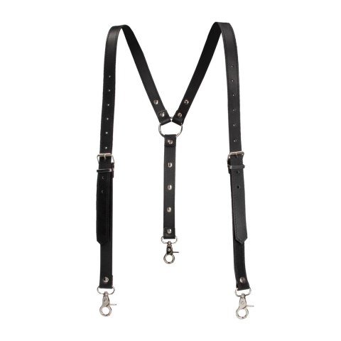 Ouch! Harness skorzany męski regulowany czarny 91-112 cm