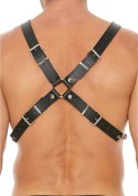 Ouch! Leather & Chain Harness - Regulowane skorzane szelki męskie