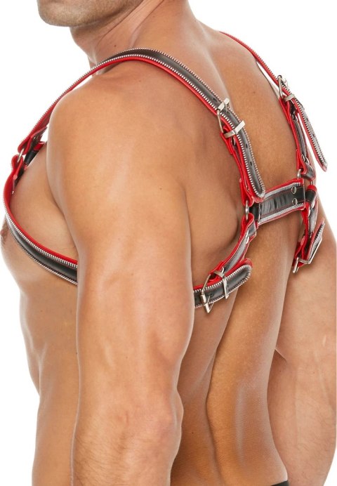 Ouch! Uprząż Chest Bulldog S/M skora naturalna regulowana czarna