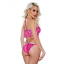 Allure Body Daphne czarne koronkowe body z paskami M/L