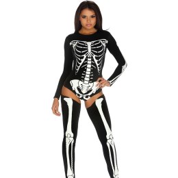 Fiore Hosiery Kostium Skeleton M/L - Body z motywem szkieletu i ocieplacze