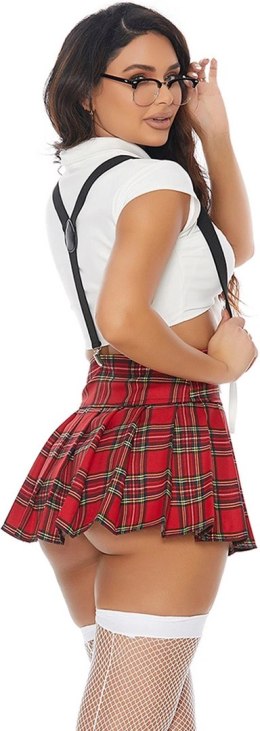 Fiore Hosiery kostium uczennicy XS/S 4-częściowy kraciasty zestaw