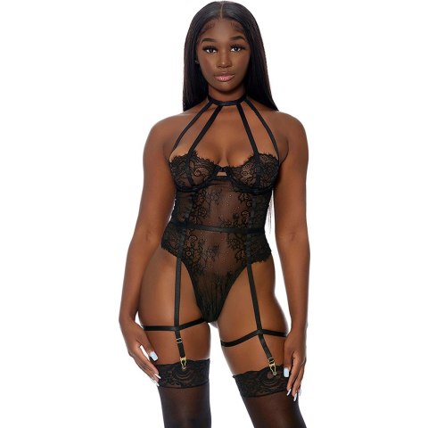 Forplay Body damskie koronkowe M z siateczkowymi miseczkami i paskami