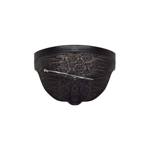 Male Power Bikini Zip model z zamkiem i abstrakcyjnym wzorem M