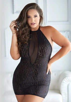 Allure Gorset Sukienka Leopard 2X/3X koronkowy z regulacją