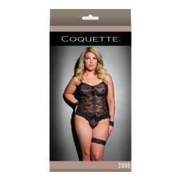Coquette Plus Size komplet: top na ramiączkach i stringi czarne