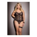 Coquette Plus Size komplet: top na ramiączkach i stringi czarne