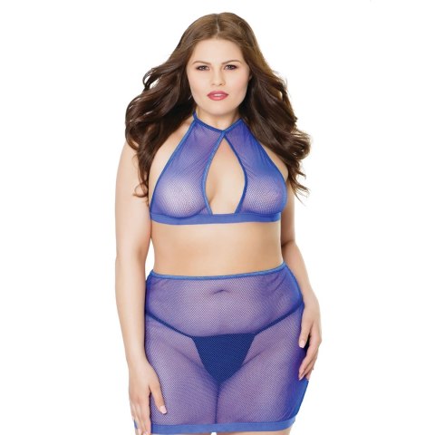 Coquette komplet top i spodnica z siateczki, motyw panterki, elastyczny