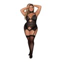 Dreamgirl Body siateczkowe XL regulowane ramiączka czarne