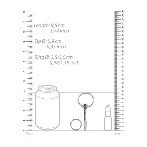Ouch! by Shots stalowy stymulator cewki moczowej z O-ringiem