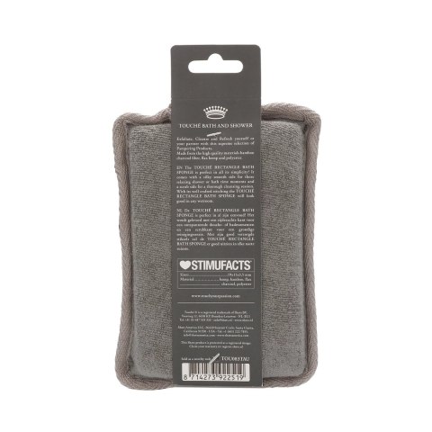 Touche by Shots gąbka kąpielowa prostokątna z włoknem konopnym i węglem