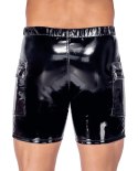 Black Level Vinyl Shorts 3XL czarne spodenki z elastycznym pasem