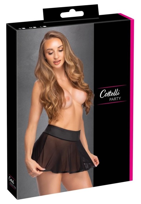 Cottelli Party Spodniczka Mini Czarna Transparentna Rozkloszowana M
