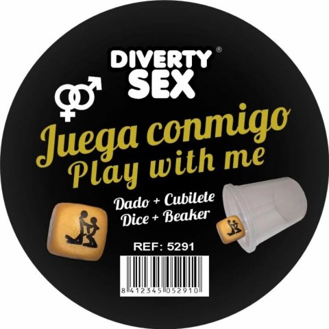 Diverty Sex Diablo Picante - Złota kostka z pozycjami 30 mm + kubek