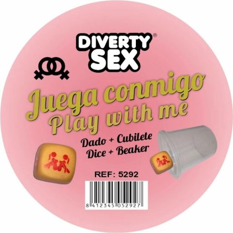 Diverty Sex Diablo Picante - Złota kostka z pozycjami i shakerem 30 mm