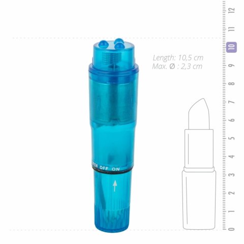 EasyToys Pocket Rocket Blue - Kompaktowy masażer intymny z 4 nasadkami