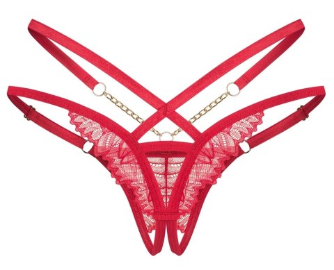 Obsessive Matildea string koronkowy czerwony L/XL regulowany