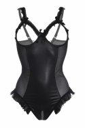 Rimba Mistique Bodysuit Wetlook z siateczką i wiązaniem S/M