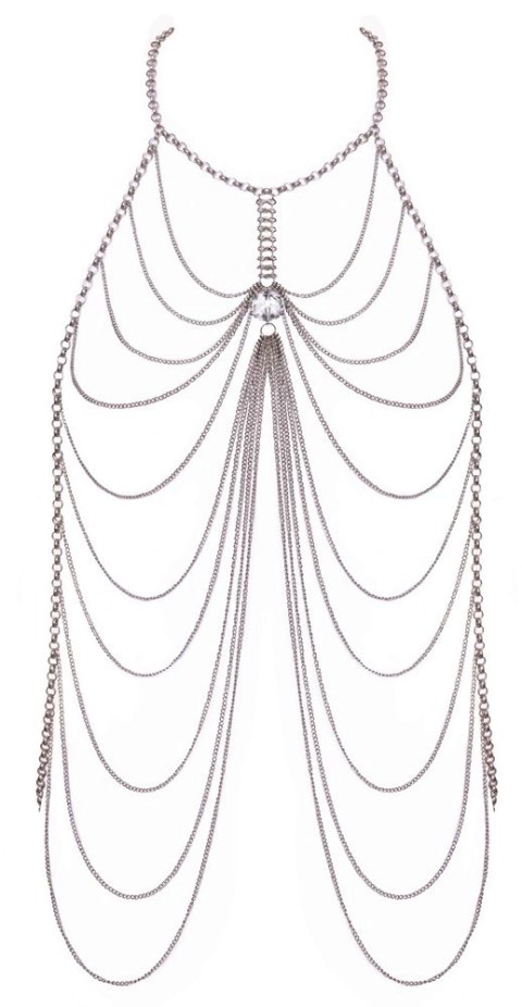 Cottelli Body Chain srebrny z ozdobnym kryształem, regulowany