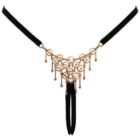 Cottelli Lingerie S-L String z Dekoracją Regulowany Biało-Złoty