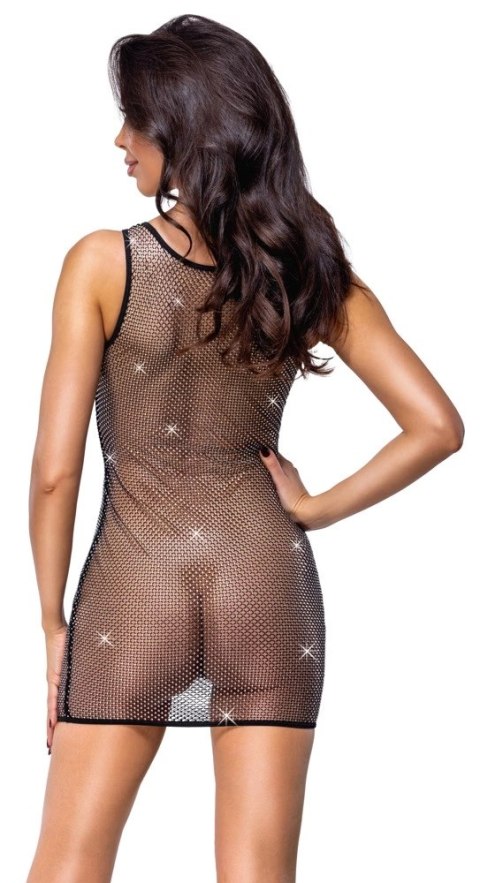 Cottelli PARTY Sukienka Mini L Błyszcząca z Cyrkoniami Czarna