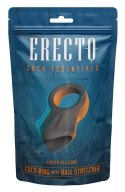 Erecto Liquid Silicone - pierścień z anatomicznym stretcherem, czarny