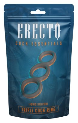Erecto Triple Ring Liquid Silicone - elastyczny zestaw trzech pierścieni