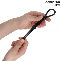 Addicted Toys Double Loop - silikonowa lina z podwojną pętlą, czarna 19,5 cm