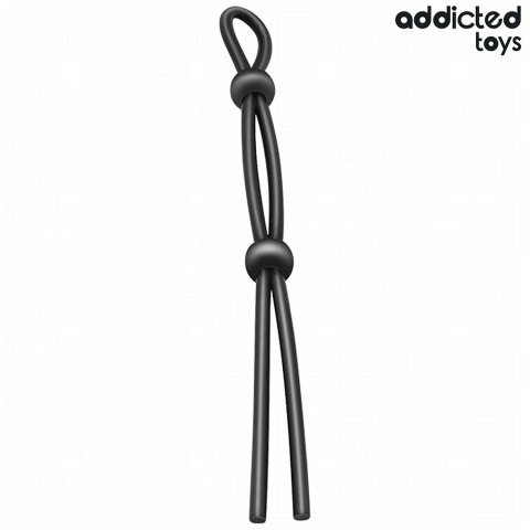 Addicted Toys Double Loop - silikonowa lina z podwojną pętlą, czarna 19,5 cm