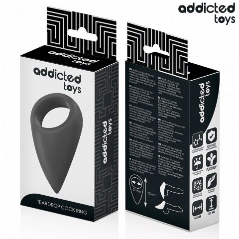 Addicted Toys Pierścień Anatomiczny Łezka Czarny 112x62 mm