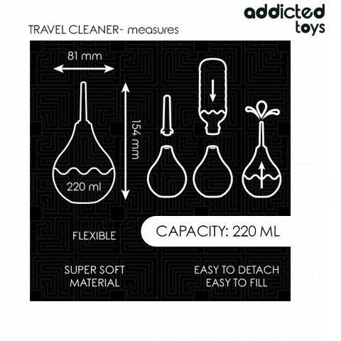 Addicted Toys Travel Cleaner L 220 ml - Duża gruszka higieniczna podrożna