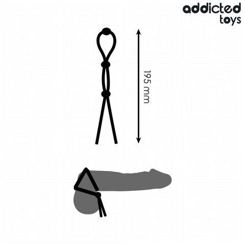Addicted Toys Triple Loop — silikonowa lina z potrojną pętlą, regulowana 19,5 cm