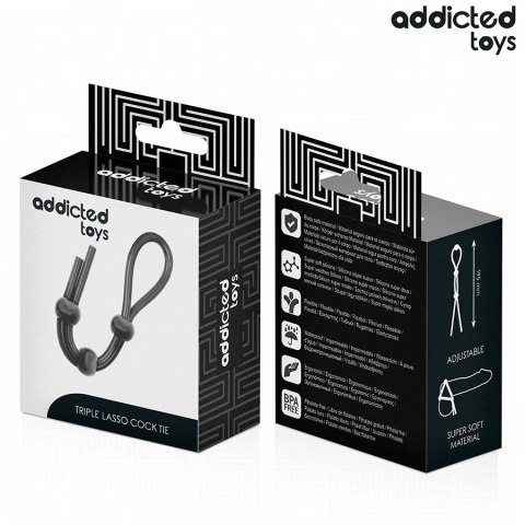 Addicted Toys Triple Loop — silikonowa lina z potrojną pętlą, regulowana 19,5 cm