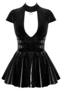 Black Level Mini Sukienka Winylowa z Ozdobnym Pierścieniem, Rozmiar M