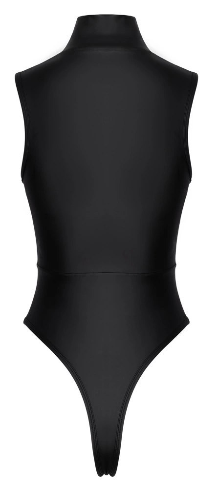 Cottelli PARTY Body Zip XL z Cyrkoniami, Czarny Mat, Wysoki Stan