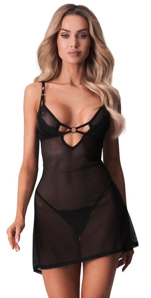 Obsessive Alliane Chemise S/M z transparentnym materiałem i stringami