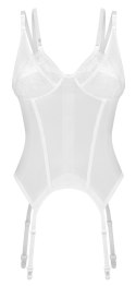 Obsessive Arrowel Basque 2XL/3XL z koronką, biała, regulowana