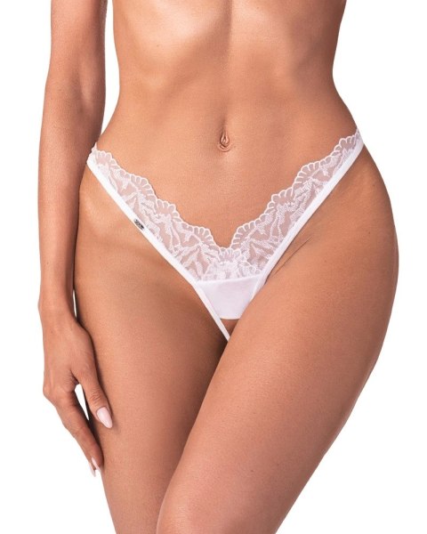 Obsessive Arrowel Stringi L/XL z transparentnego tiulu i koronką