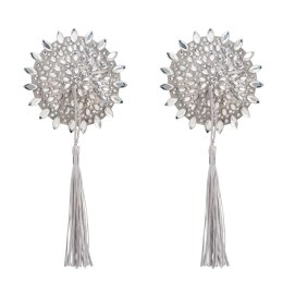 Obsessive Mistiqua białe ozdobne naklejki z kryształkami i frędzlami