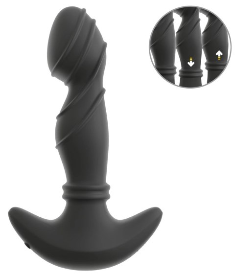 ANOS Moving Rings - silikonowa maszyna intymna z ruchomymi pierścieniami, czarna