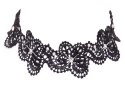 Cottelli Accessories Choker Black S-L z haftem i perełkami, regulowany