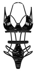 Obsessive Keira Lise Body L/XL Czarny Winylowy Model z Regulacją