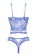 Passion Romina Komplet Koronkowy 2-częściowy Niebieski Regulowany XL