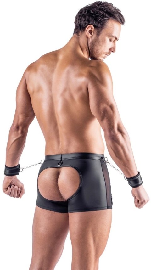 Svenjoyment Bondage Spodnie 2XL z siateczką i mankietami - czarne