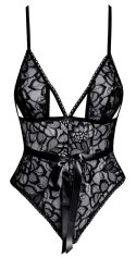 Kissable Body Lace S/M czarne koronkowe body z regulowanymi ramiączkami