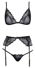 Kissable Komplet Bielizny Koronkowej L/XL z Pasem do Pończoch